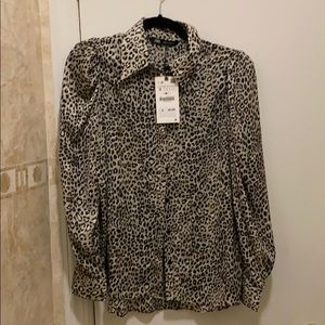 Zara Cheetah button down shirt NEW WITH TAGS